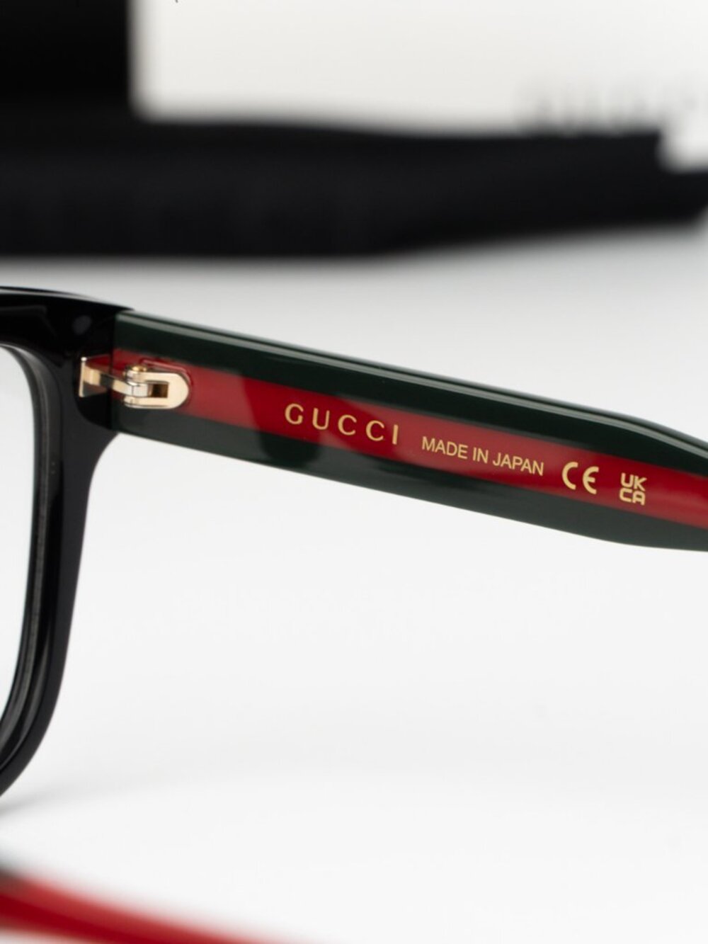 Gucci Women Eyeglasses Black Green Demo Square GG0038ONN 001 NEW AUTHENTIC - Picture 6 of 7